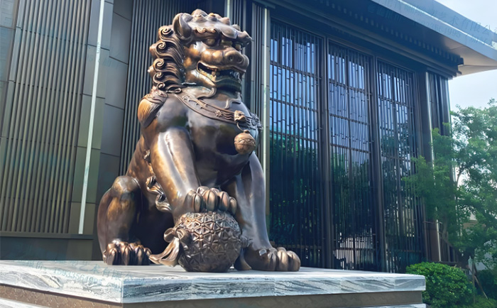 定制銅天安門(mén)獅子雕塑，致敬中華文化