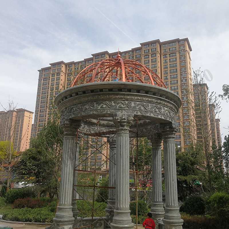 歐式景觀亭子，小區(qū)石雕涼亭，大理石石材亭子