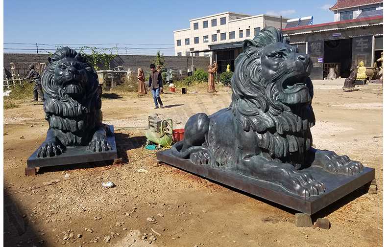銅雕塑廠家，歐式銅獅子，匯豐銀行銅獅子