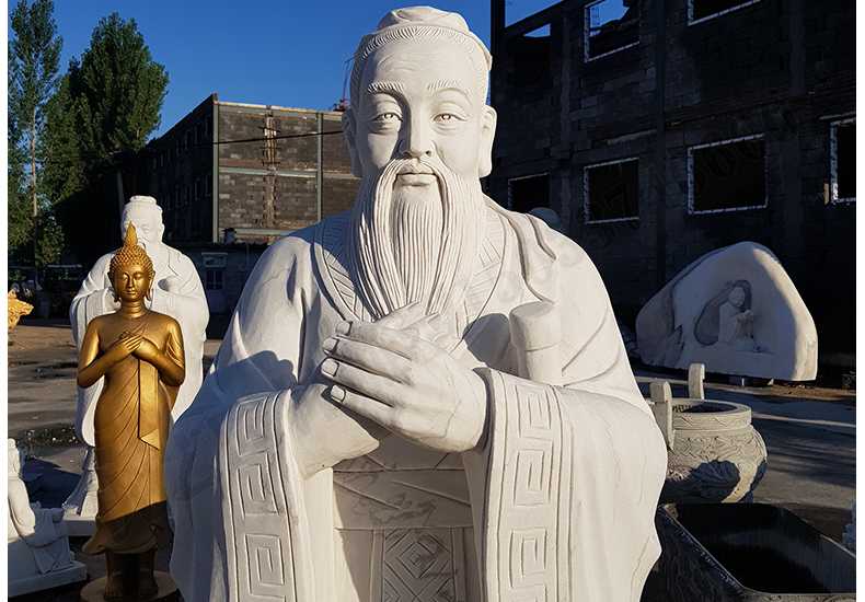 石雕孔子像，大理石孔子像，漢白玉孔子像