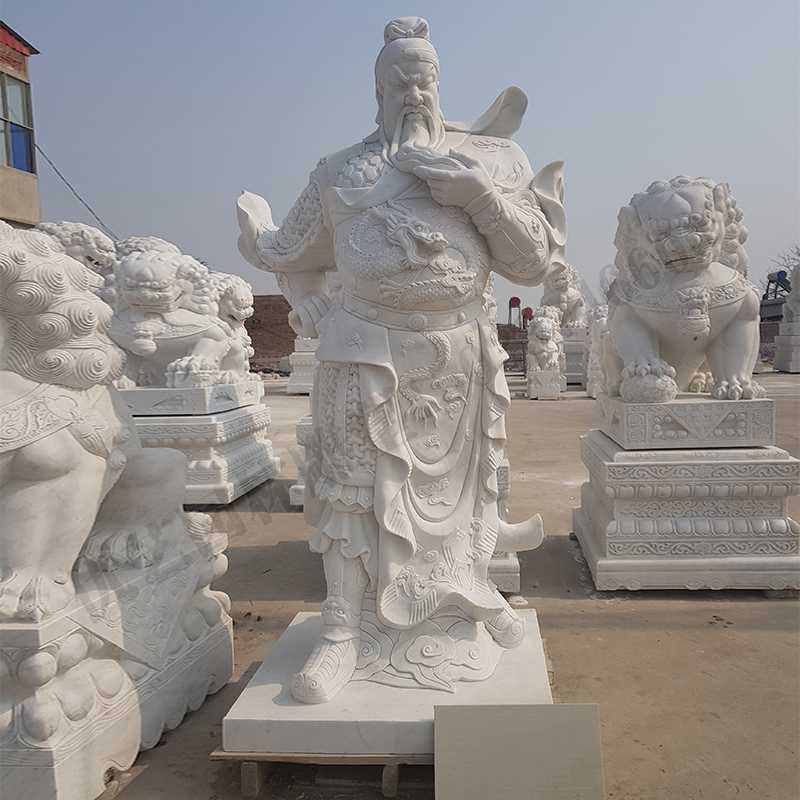 漢白玉關(guān)公像，大理石關(guān)公像，石雕關(guān)公雕像，石材關(guān)公像