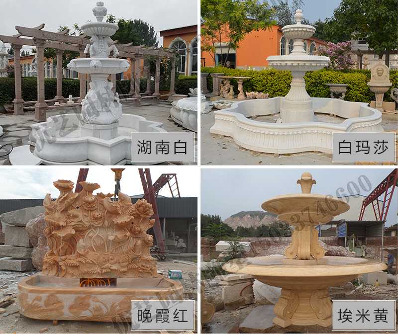 大理石景觀噴泉材質(zhì)，石雕噴泉工廠(chǎng)，定制大理石景觀噴泉