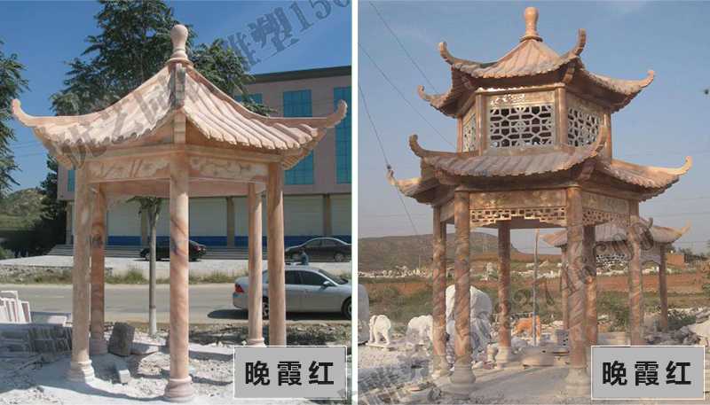 中式大理石涼亭，石雕涼亭廠家，石雕景觀涼亭定制