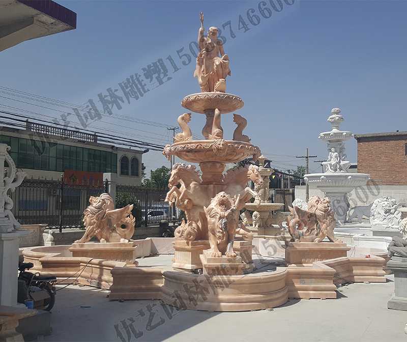 大理石景觀噴泉，歐式大型噴泉，石雕噴泉廠家