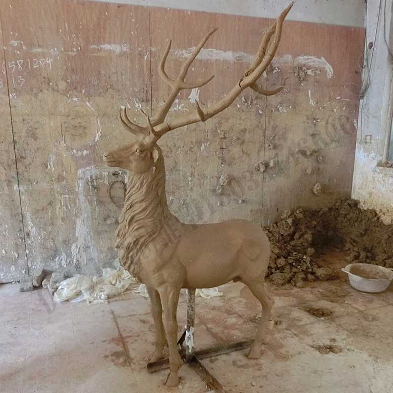 銅鹿泥模，麋鹿泥模，青銅鹿雕塑，銅鹿擺件4.jpg