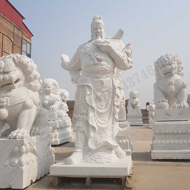 漢白玉關(guān)公像，石雕關(guān)公像，大理石關(guān)公雕像，關(guān)羽雕像，河北石雕關(guān)公廠家2.jpg